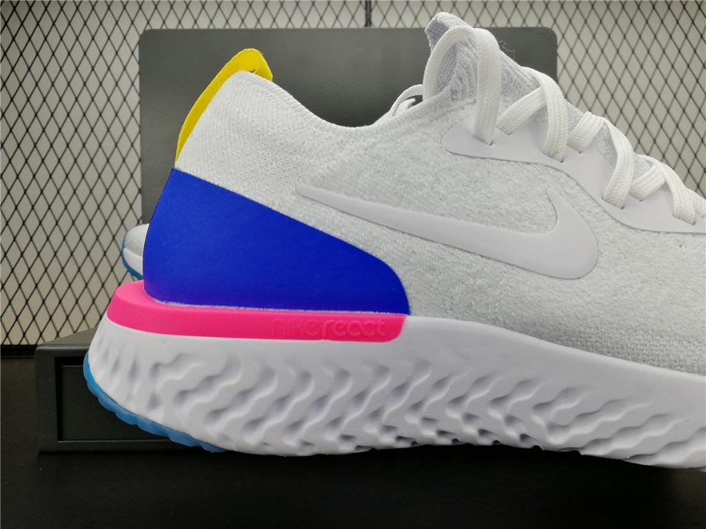 size Nike Epic React Flyknit White Racer Blue Pink Blast
