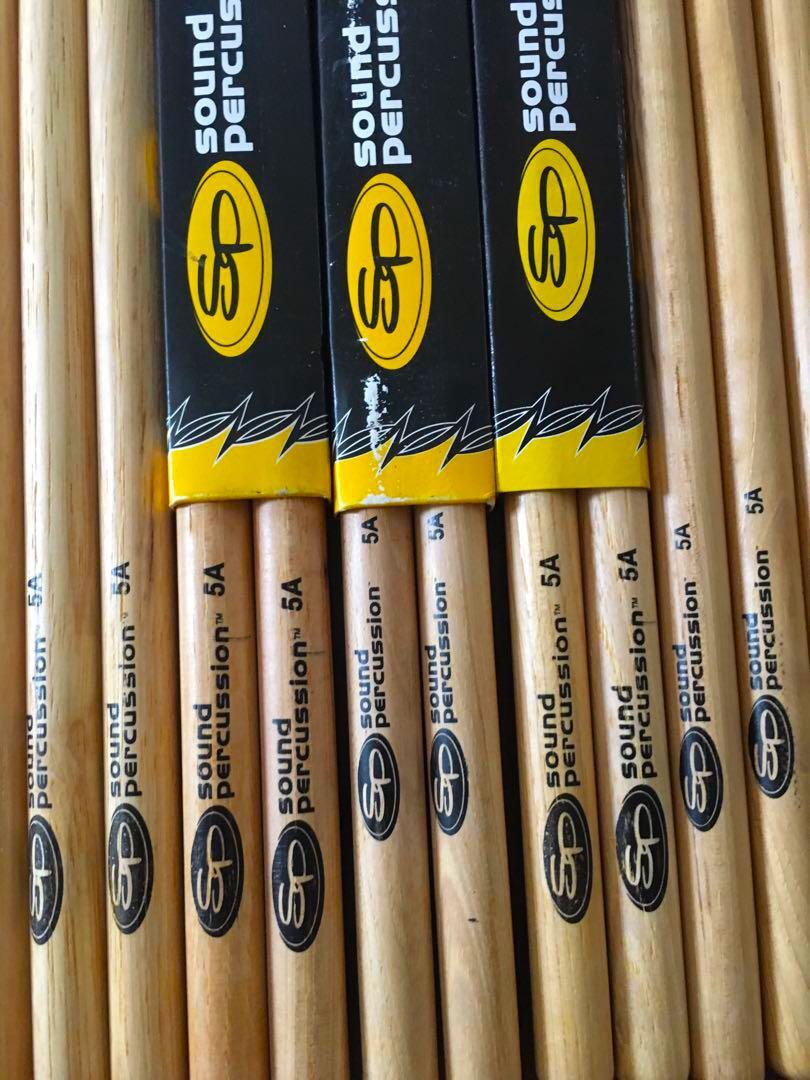 Sound Percussion Labs Hickory Drum Sticks 4 Pack 5A Wood Hobbies