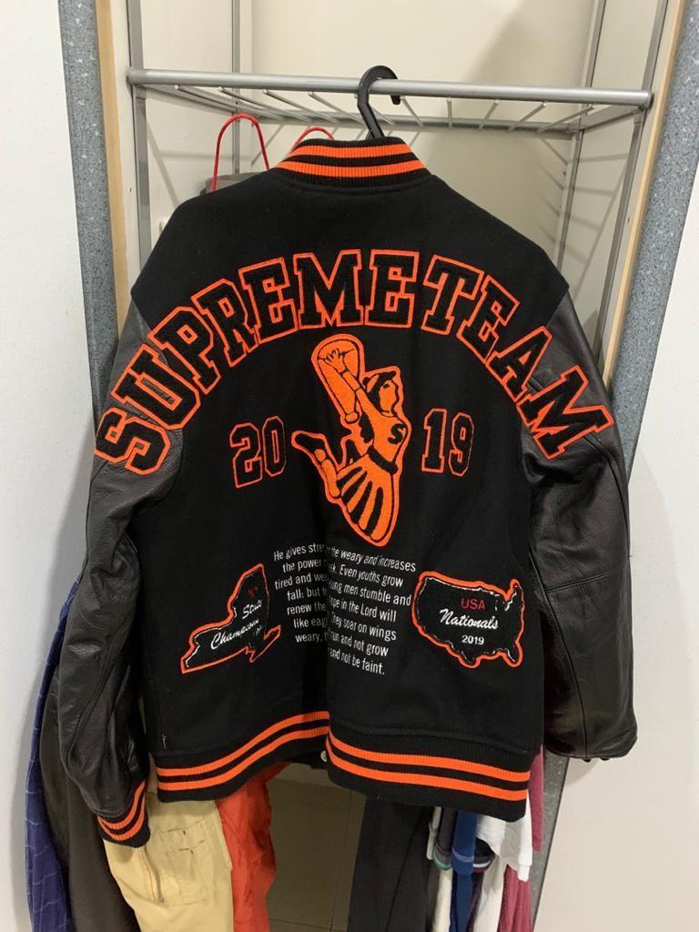 Supreme Team Varsity Jacket 2019 Men s Fashion Tops Sets