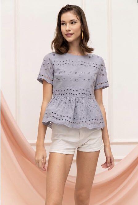 lilac peplum top