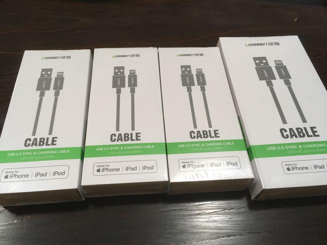 UGreen MFI lightning to usb cable fast charging (Category: Chargers & Cables) located in Taguig. Submitted by selltomeli (Listing ID 1017810100, Image 1). Description: Available in different lengths 0.25m - 355 pesos 0.50m - 375 pesos 1m - 425 pesos 2m - 525 pesos.