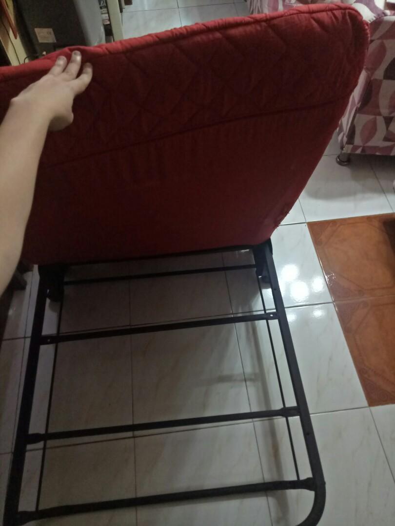 Uratex folding bed with foam and wheels, Furniture & Home Living