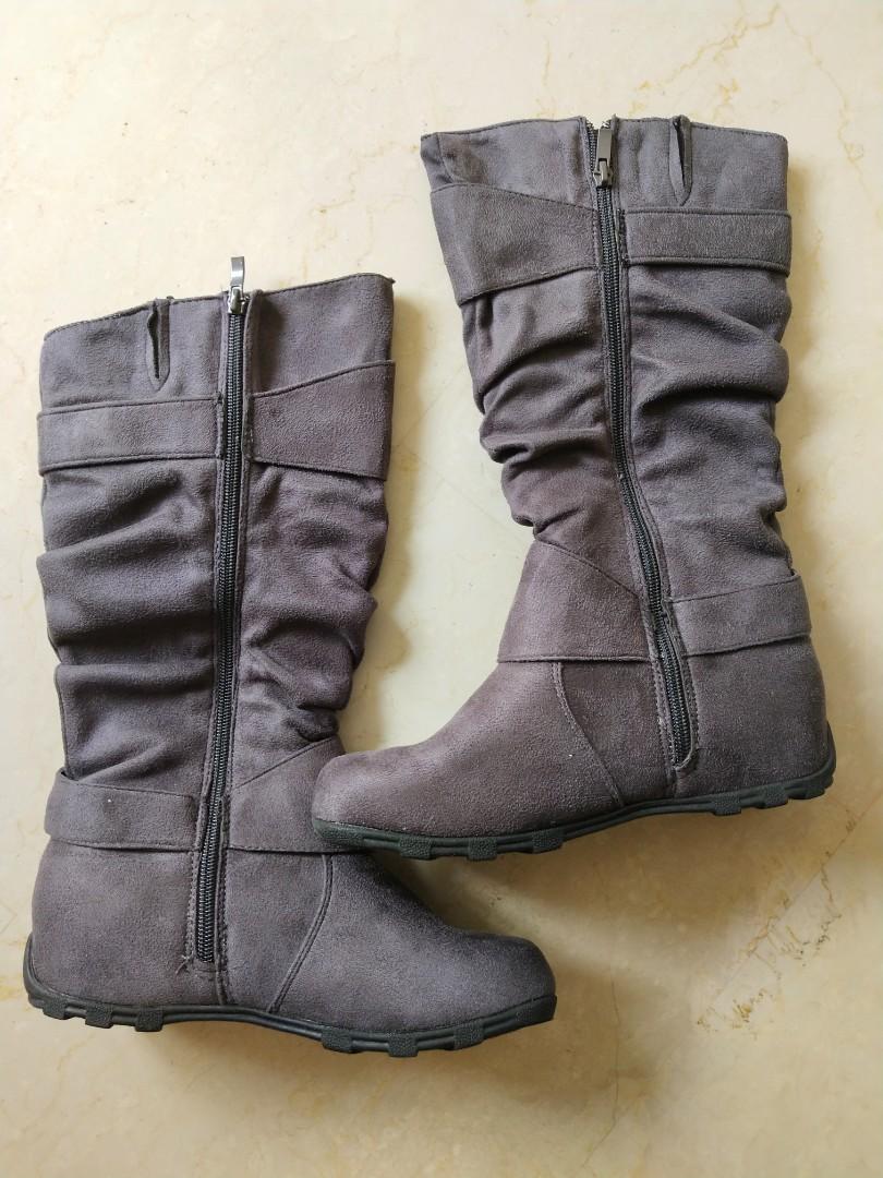Velvety Ladies Boots, Women's Fashion 