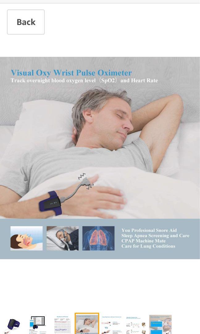 Viatom Wrist Pulse Oximeter, Sleep Oxygen Monitor Tracking Overnight