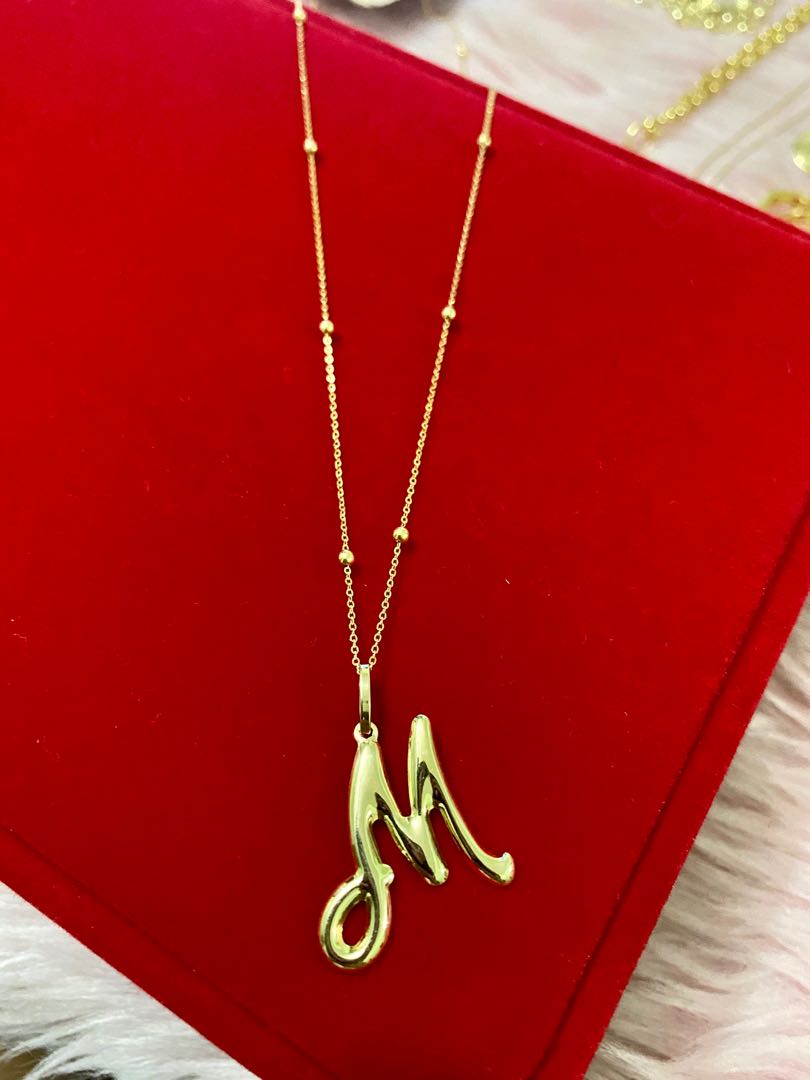 18karat Saudi Gold Letter M Initial 