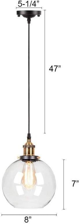 Ball Glass Ceiling Pendant Light, Glass Lamp Shade Hanging