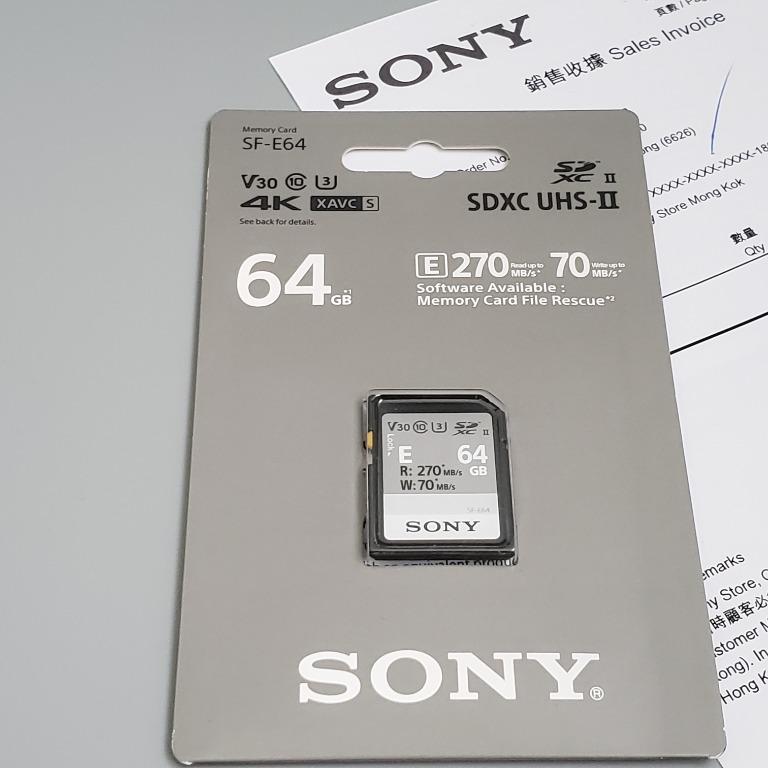 全新Sony記憶卡保養5年Brand new memory card 64GB (Sony SDXC Class10 