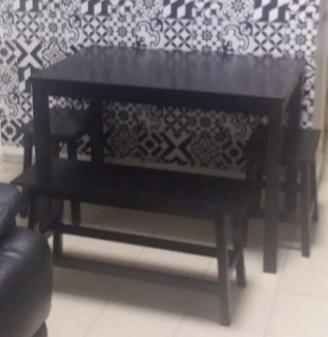 Black Mocha Dining Table Stool Bench Set Furniture Tables Chairs On Carousell