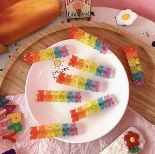 BN Cute Gummy Bears Rainbow Hair Clip Hair Accessories for Girls! Ready stock!