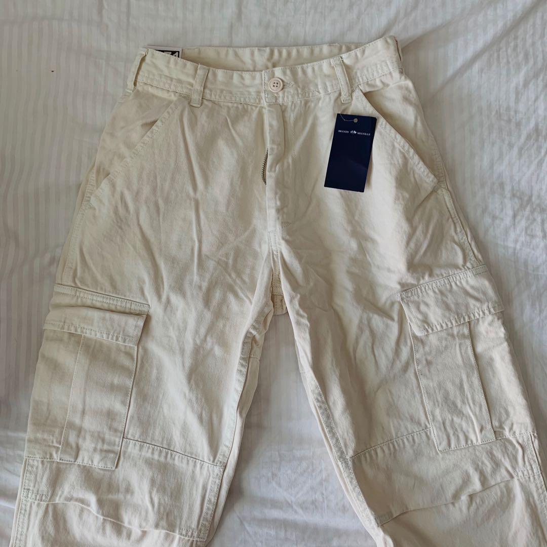 Cargo pants cream womens clearance