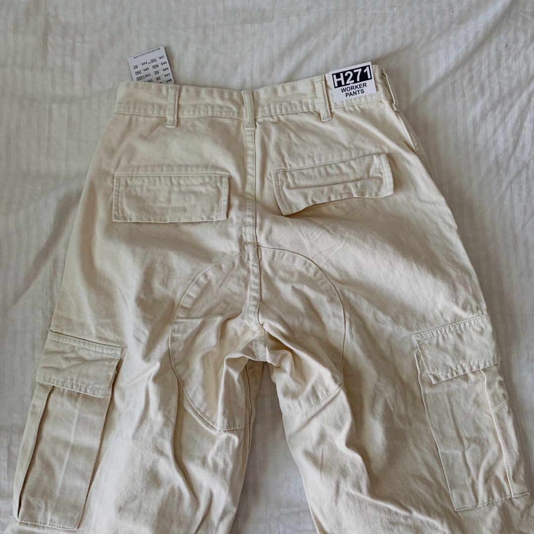 Brandy Melville Cream Beige Piper Worker Cargo Pants, Women's Fashion