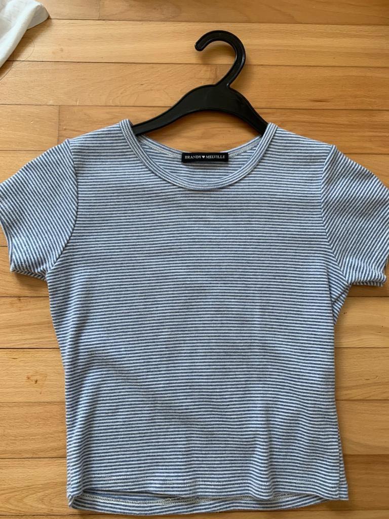 Brandy Melville Yellow Striped Shirt 
