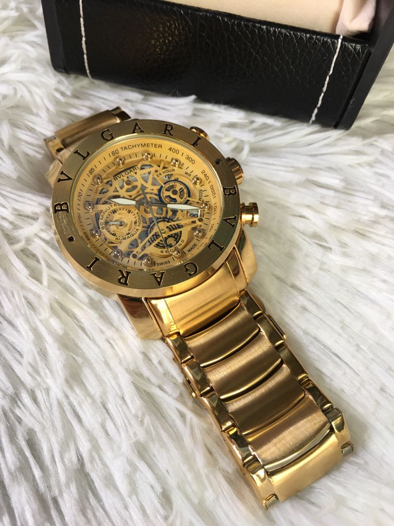 BVLGARI Watch for Men - Full Gold, Men's Fashion, Watches & Accessories,  Watches on Carousell
