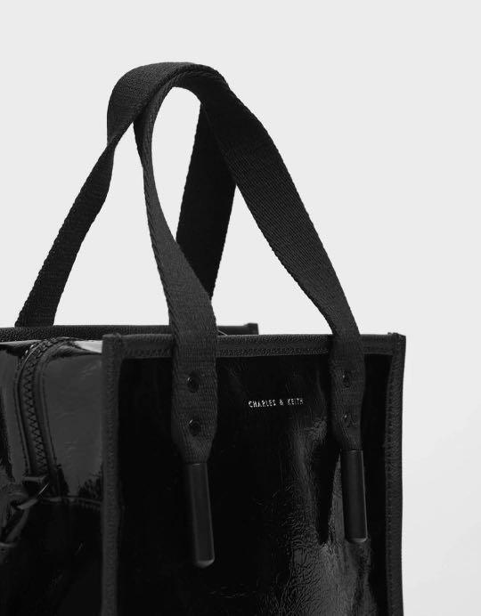 Charles Keith Aglet Tote Bag in black
