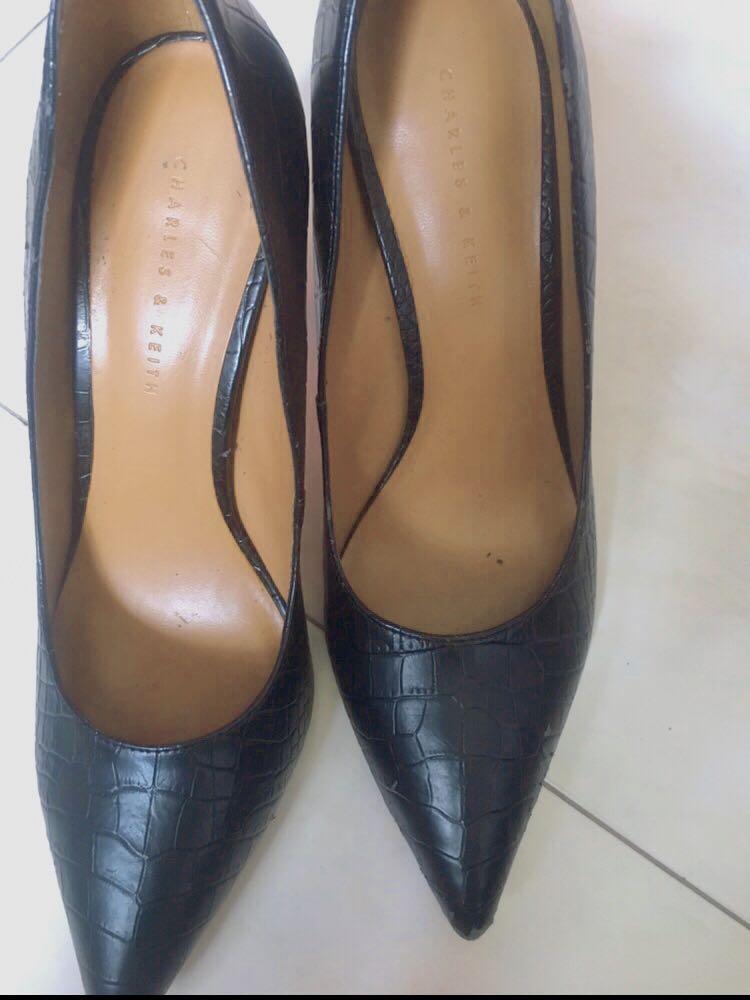 croc skin heels