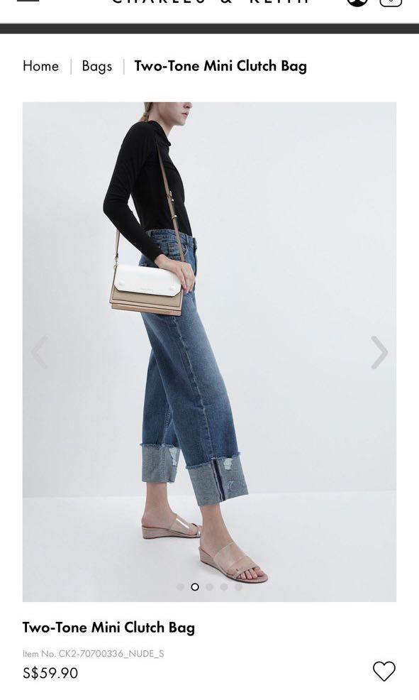 Charles and keith two tone mini clutch bag sales