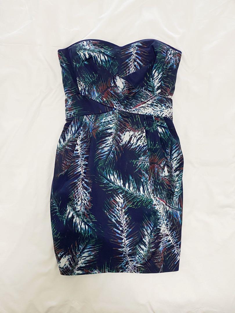 Club Monaco Nelly Strapless Blue Cocktail Dress, Women's Fashion, Tops,  Sleeveless on Carousell