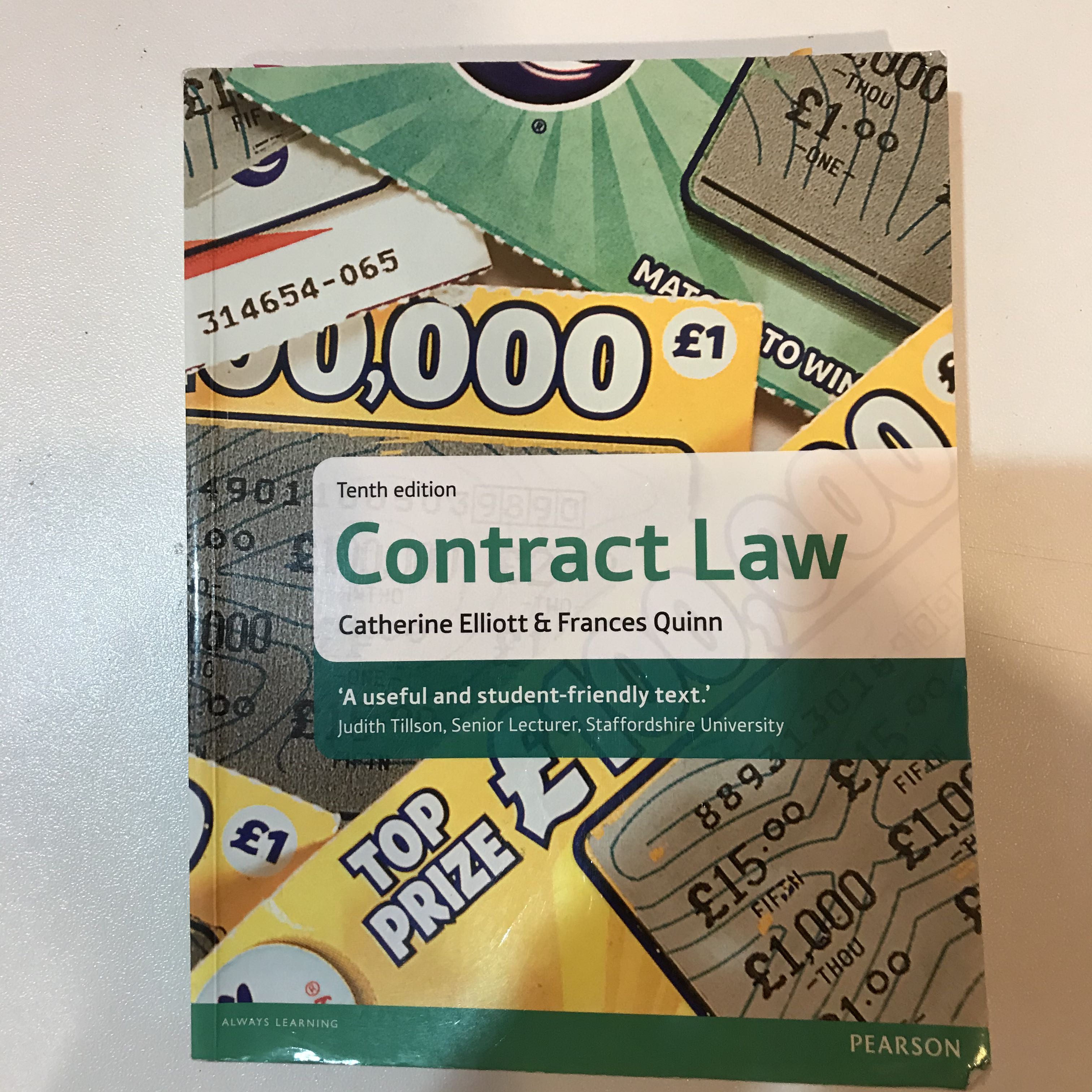 Contract Law Textbook By Catherine Elliot Frances Quinn 10th Edition Textbooks On Carousell