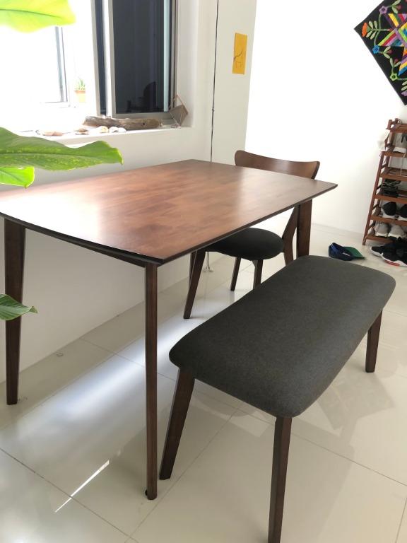 Dining Table With Bench And Chairs Furniture Tables Chairs On Carousell