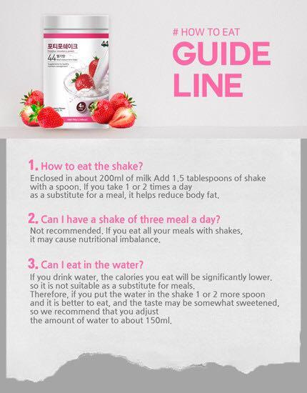 Forty Four Korean Protein Shake Health Nutrition Health Supplements Sports Fitness Nutrition On Carousell