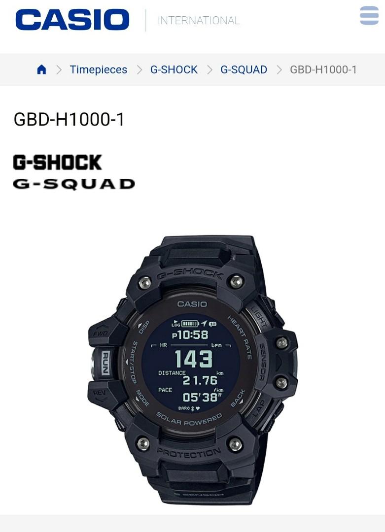 RESERVED G Shock G Squad BlueTooth Heart Rate steps tracker