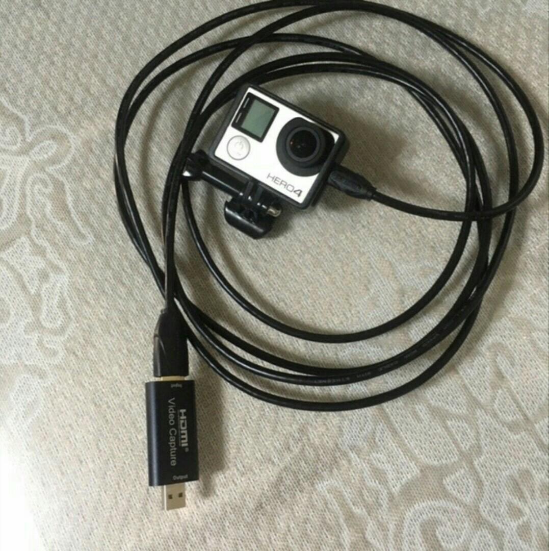GoPro Camera Webcam Video Capture HDMI cable pro micro Photography, Video Cameras on Carousell