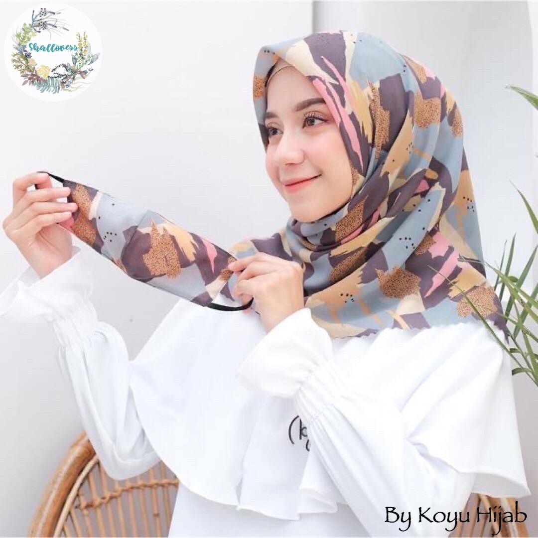 Hijab Segiempat Set Masker Kain Fesyen Wanita Muslim Fashion Syal Di Carousell