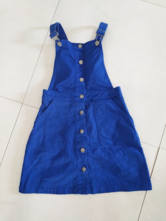 blue overall dress