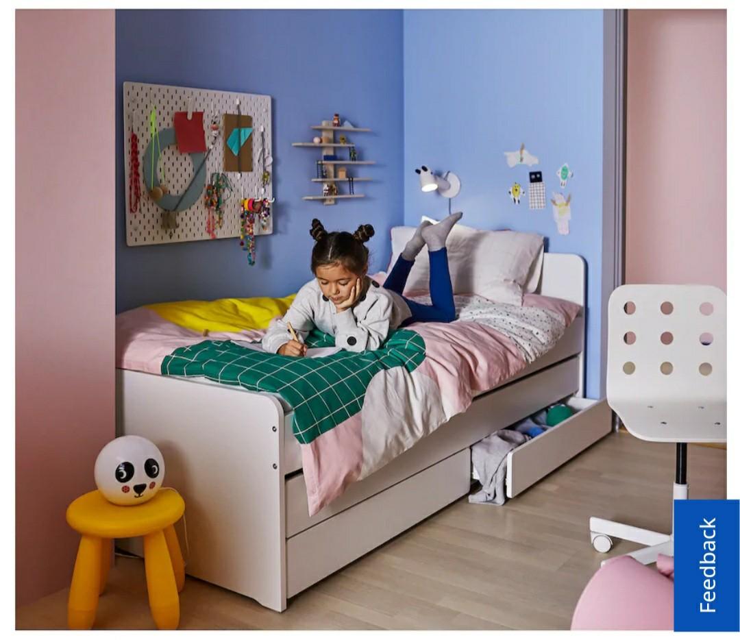 Ikea Slakt Bed Frame With Storage Furniture Beds Mattresses On Carousell