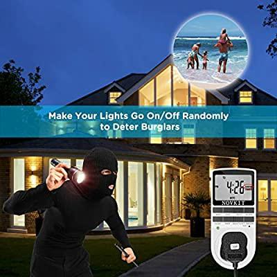KC061 2 x NOVKIT Digital Security Timer Plug Socket Programmable Switch ...