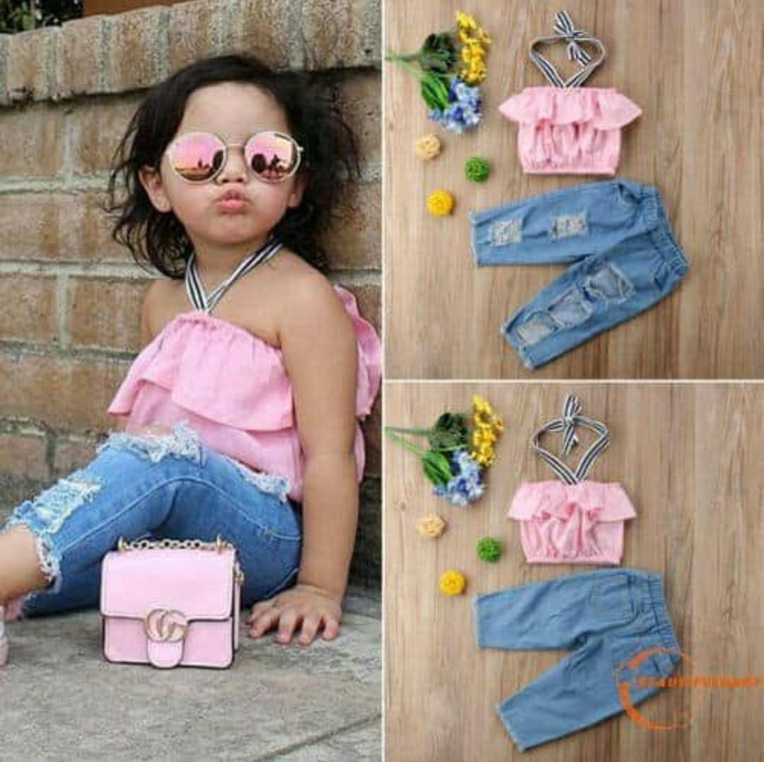 jeans top for 1 year girl