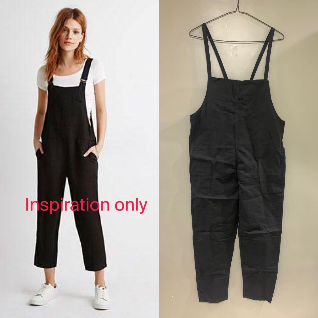 Korean style cotton linen jumper overalls