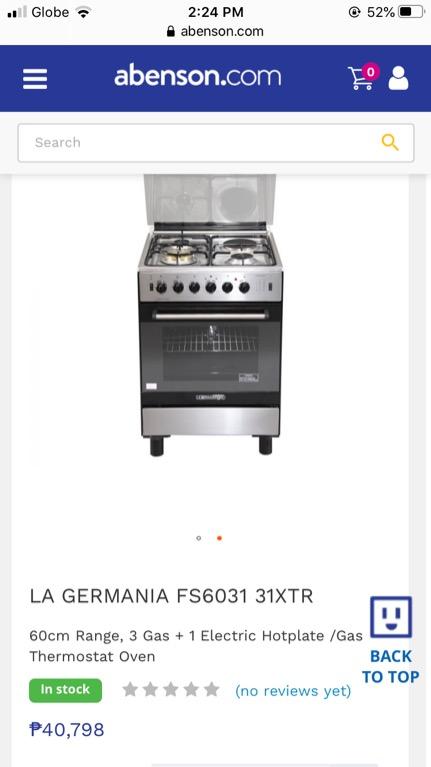 La Germania Gas Range With Oven Home Furniture Home Appliances Cooking And Ovens On Carousell