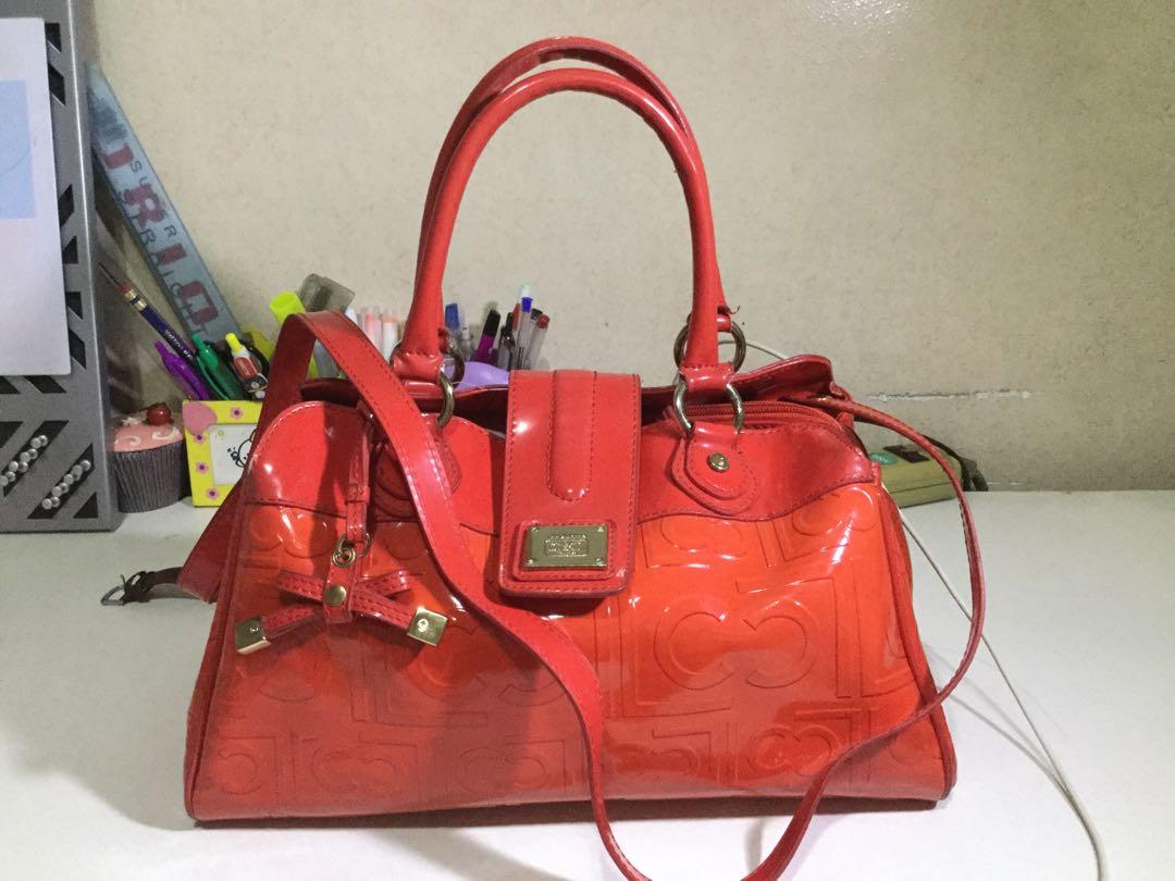 Liz claiborne red handbag deals