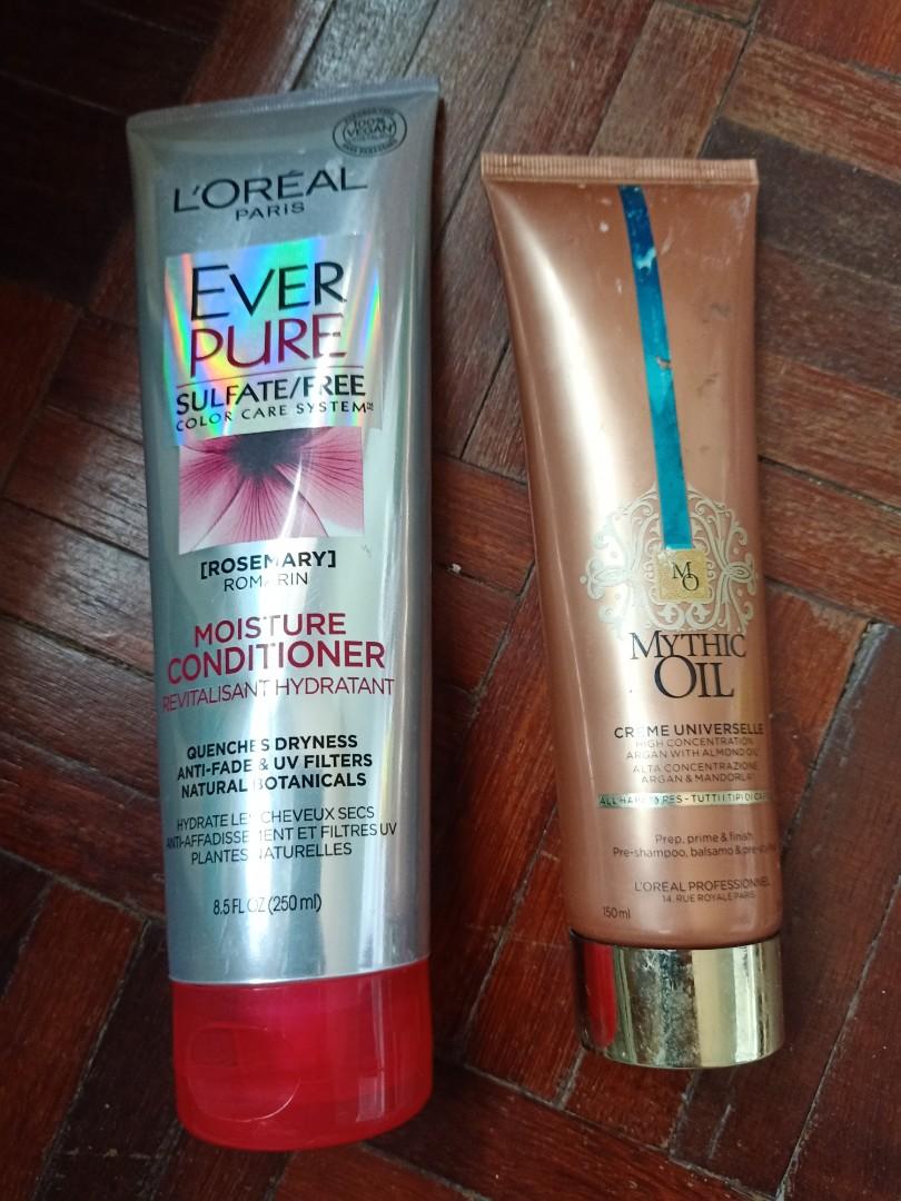 Loreal Paris Mythic Oil And Loreal Ever Pure Moisture Conditioner Health Beauty Hair Care On Carousell