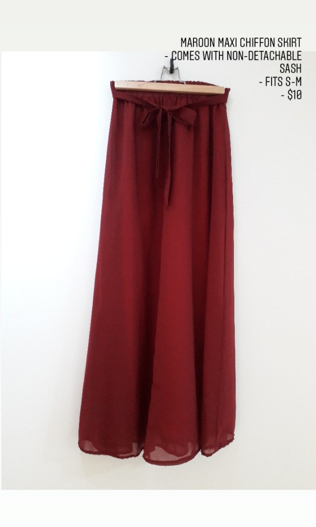Skirt w/ Attached Bottom Maroon main image 1