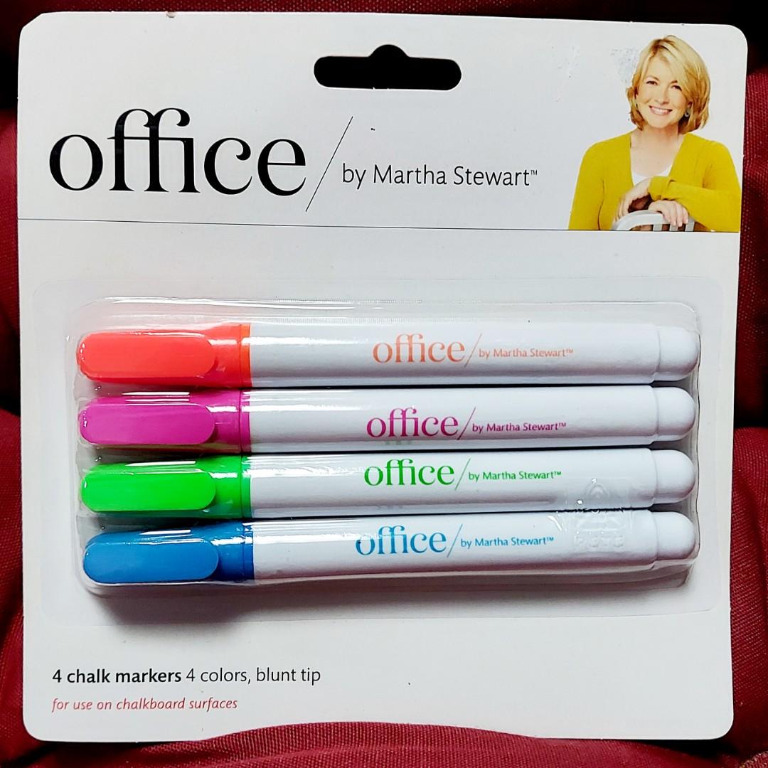 Martha Stewart Office Chalk Markers, Blunt Tip, Assorted, 4/Pack (Category: Craft Supplies & Tools) located in Quezon City. Submitted by kryshnanzyanna (Listing ID 1022288146, Image 3). Description: A wonderful way to create chalkboard art to attract attention and increase sales Assorted colors included Blunt tip writes with uniform and defined lines Four markers per pack Safety Data Sheet.