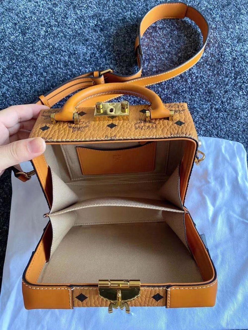 MCM female bag berlin handbag messenger bag square box retro