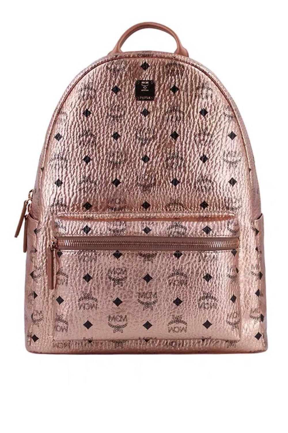 Mcm backpack sales rose gold