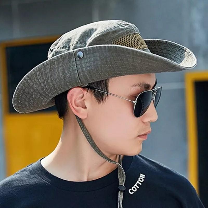 Men's Bucket Hat Sun Visor Hats For Men Wind Rope Fixed Mesh breathable  Fishing Flat Caps, Men's Fashion, Watches & Accessories, Caps & Hats on  Carousell