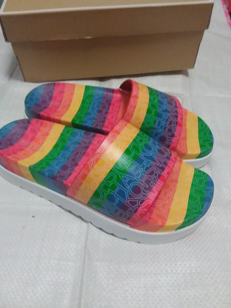 Rainbow michael outlet kors slides