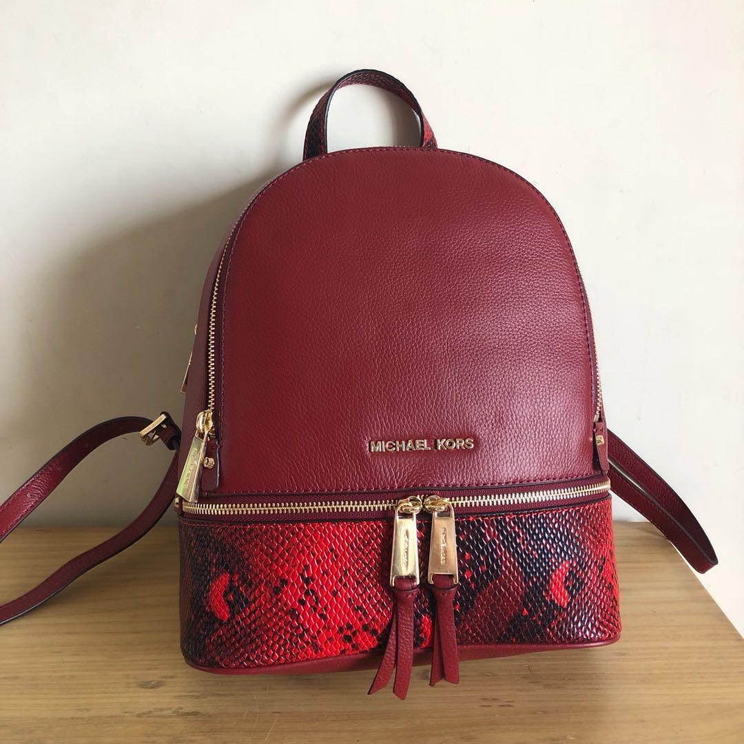 michael kors backpack maroon