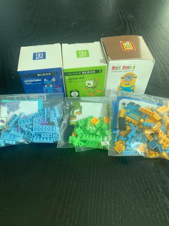 Micro Block Cartoon Series Shiba, Bulldog, Monsters Inc. Mike and