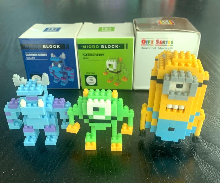 Micro Block Cartoon Series Shiba, Bulldog, Monsters Inc. Mike and
