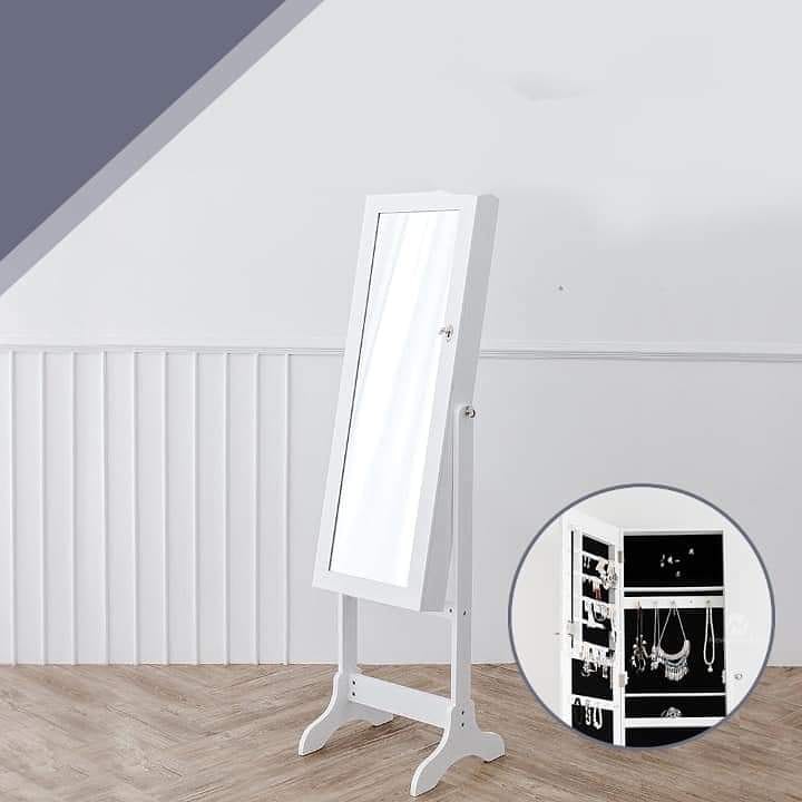Mirror Jewelry Cabinet White Home Furniture Furniture Fixtures Shelves Drawers On Carousell
