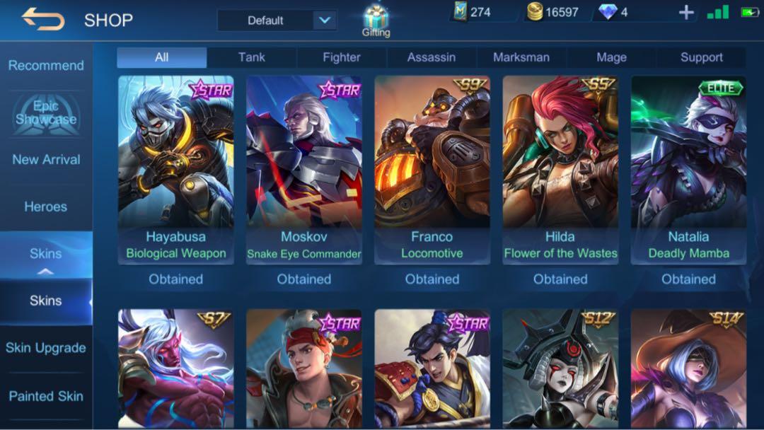 Mobile Legend Account Legend Gusion, Toys & Games, Video ...