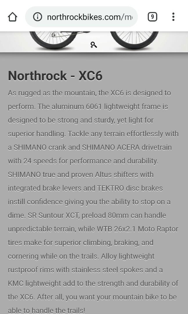 northrock bikes xc6