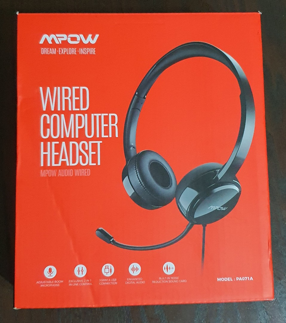MPOW wired headset, Audio, Headphones 