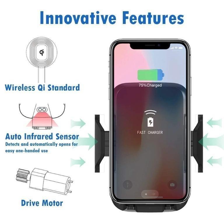 Motorized Wireless Charging Car Mount