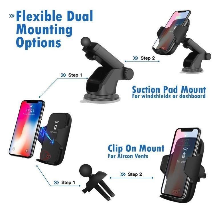 Motorized Wireless Charging Car Mount